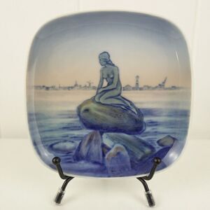 Royal Copenhagen Denmark Langelinie Trinket Dish 5"x5" The Little Mermaid Statue
